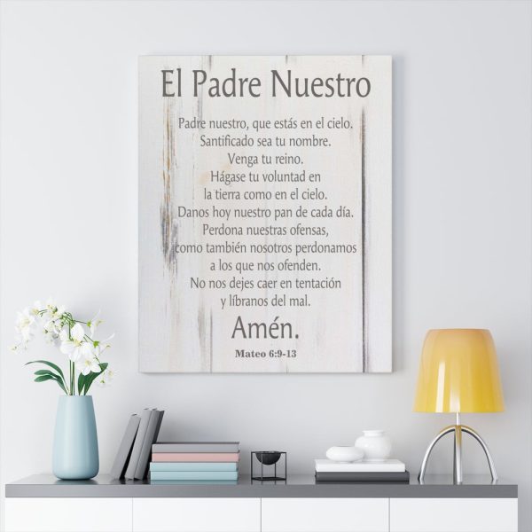 Scripture Canvas Lords Prayer Spanish El Padre Nuestro White Wood Christian Meaningful Framed Prints, Canvas Paintings - Image 7