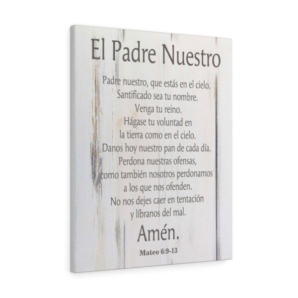 Scripture Canvas Lords Prayer Spanish El Padre Nuestro White Wood Christian Meaningful Framed Prints, Canvas Paintings