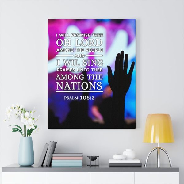 Scripture Canvas Among The Nations Psalm 108:3 Christian Wall Art Bible Verse Meaningful Framed Prints, Canvas Paintings - Image 4