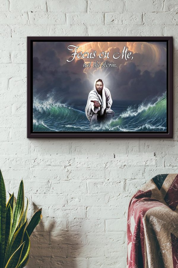 Jesus Focus On Me Not The Storm Christian Canvas n Framed Matte Canvas - Image 2