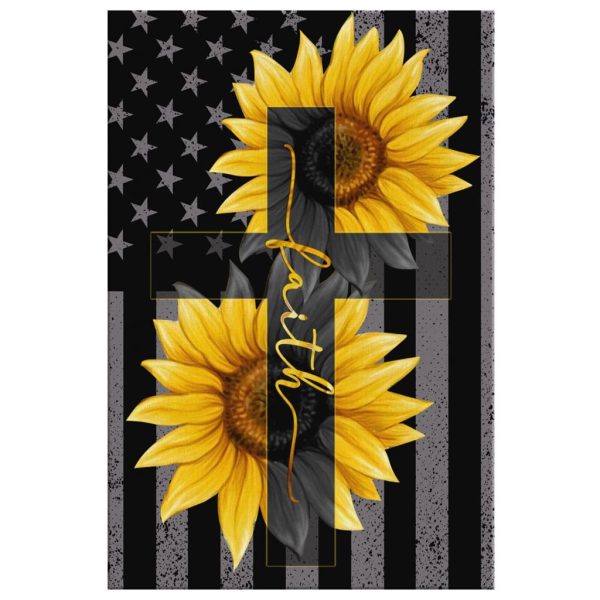 Sunflower Faith Cross Canvas Gallery Painting Wrapped Canvas Christian Canvas Gallery Painting Wrapped Canvas - Image 3