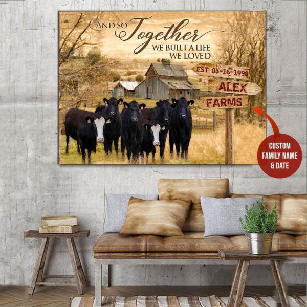 Angus Cow Personalized Painting Art Farms Animal Gift Idea Framed Prints, Canvas Paintings