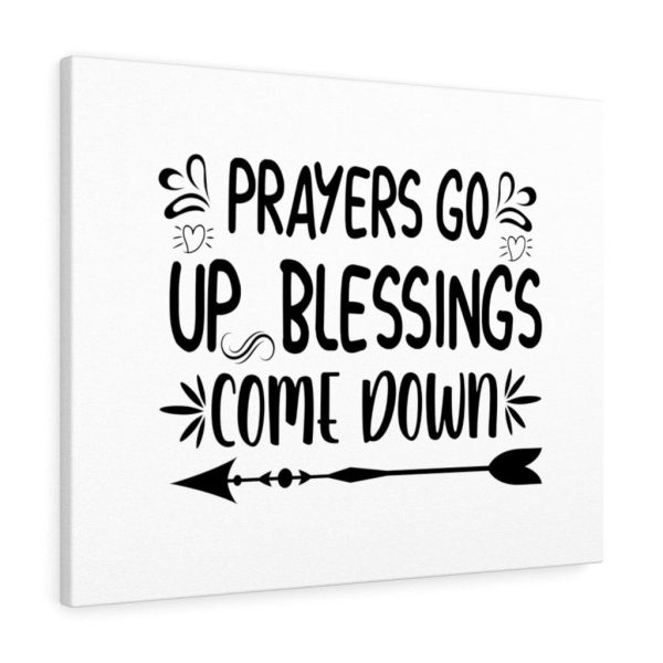 Scripture Canvas Prayers Go Up Blessings Come Down Christian Bible Verse Meaningful Framed Prints, Canvas Paintings