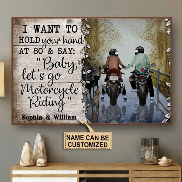 Personalized Canvas Art Painting, Canvas Gallery Hanging Motorcycling Hold Your Hand Motorcycle Riding Framed Prints, Canvas Paintings