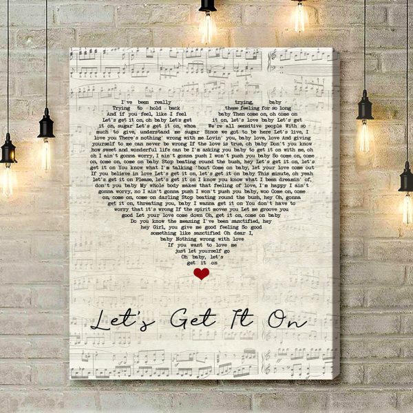 Marvin Gaye Let's Get It On Script Heart Song Lyric Quote Music Art Print - Canvas Print Wall Art Home Decor