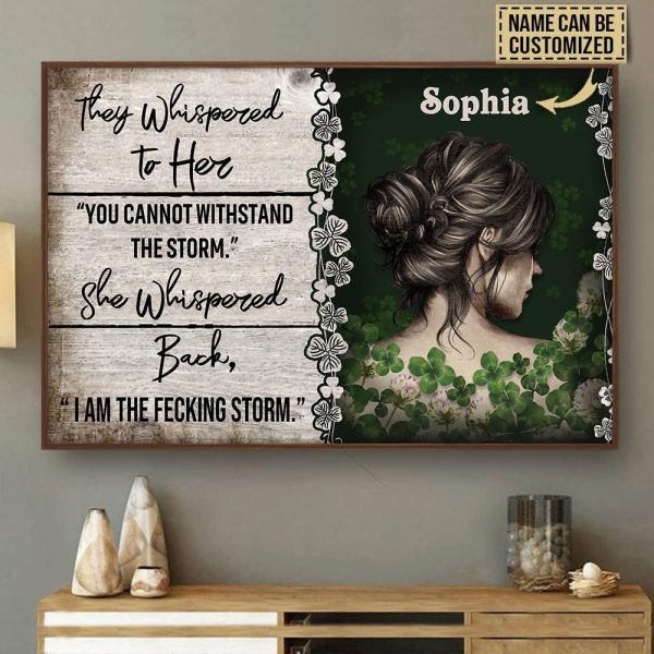 here Gifts Personalized St Patrick Day Girl The Storm Canvas Home Decor