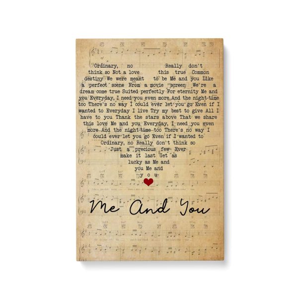 Kenny Chesney Me And You Script Heart Song Lyric Art Print - Canvas Print Wall Art Home Decor