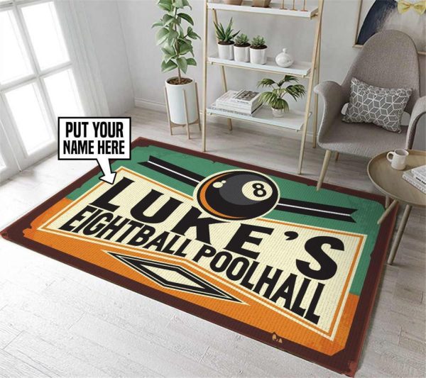 Personalized Billiards 8ball Living Room Round Mat Circle Rug