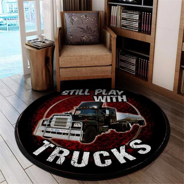 Still Play With Trucks Mack Living Room Round Mat Circle Rug