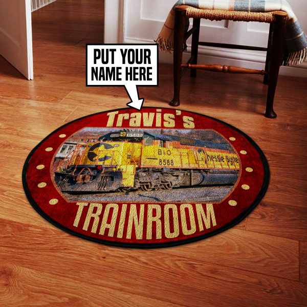 Personalized Chessie System Railroad Round Mat Round Floor Mat Room Rugs Carpet Outdoor Rug Washable Rugs