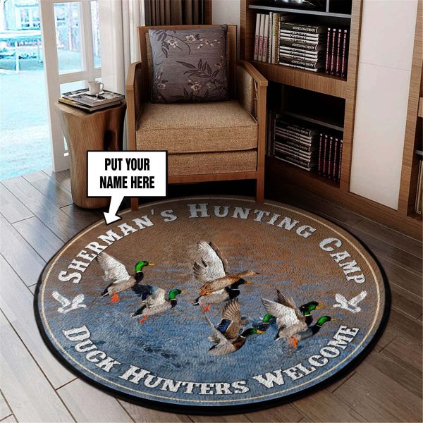 Personalized Duck Hunters Welcome Round Rug, Carpet 06527