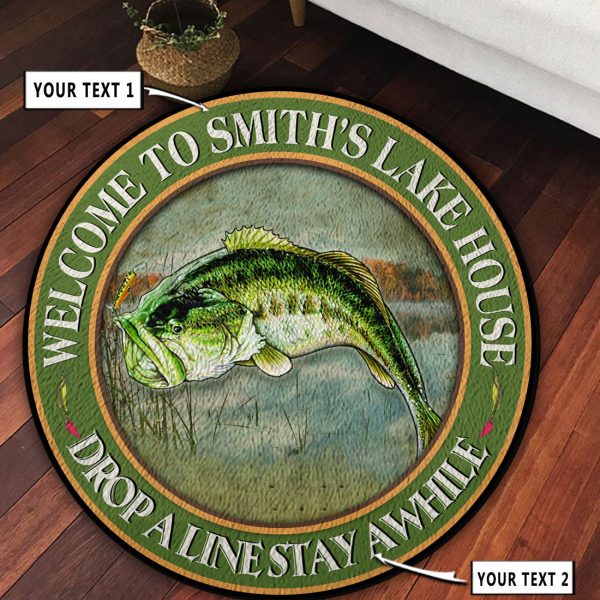 Personalized Fishing Welcome Lake House Round Rug, Carpet 10507