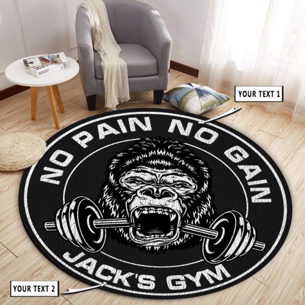 Personalised Gym, Home Gym Motivational Round Rug 10677