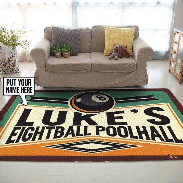 Personalized Billiards 8ball Living Room Round Mat Circle Rug - Image 2