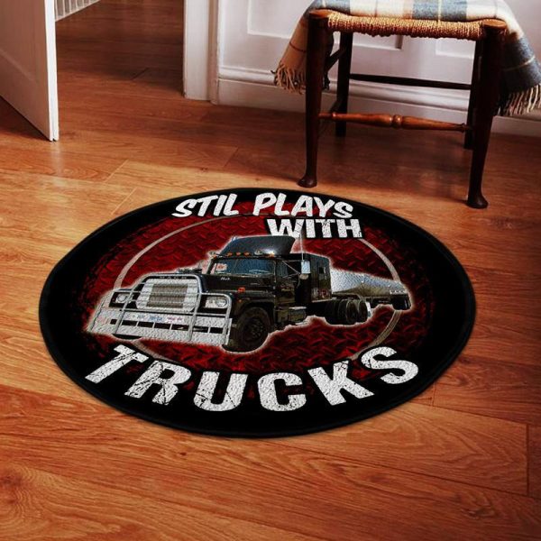 Still Play With Trucks Mack Living Room Round Mat Circle Rug - Image 2