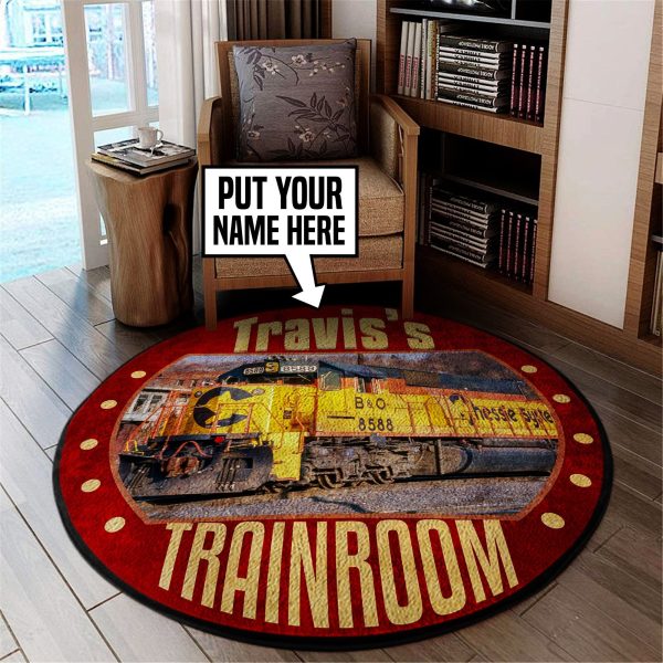 Personalized Chessie System Railroad Round Mat Round Floor Mat Room Rugs Carpet Outdoor Rug Washable Rugs - Image 2