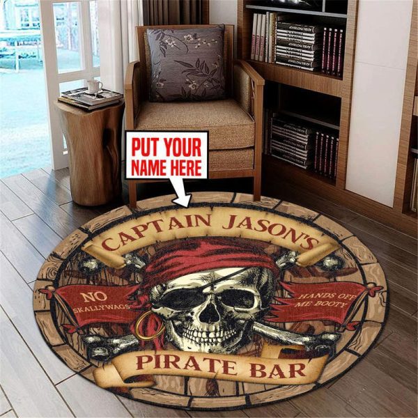 Personalized Pirate Home Bar Round Mat Round Floor Mat Room Rugs Carpet Outdoor Rug Washable Rugs - Image 2