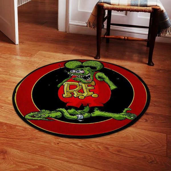 Rat Fink Hot Rod Round Mat 06734 Living Room Rugs, Bedroom Rugs, Kitchen Rugs - Image 2