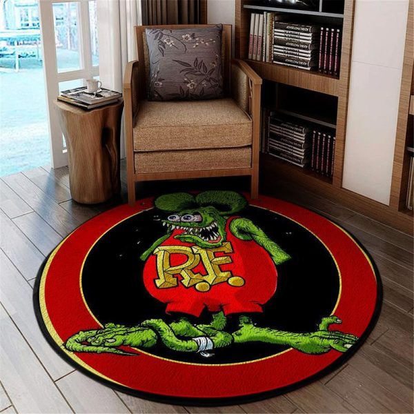 Rat Fink Hot Rod Round Mat 06734 Living Room Rugs, Bedroom Rugs, Kitchen Rugs - Image 3