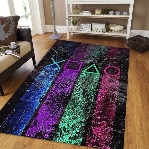 Retro Game Symbol Rectangle Rug Carpet Washable Rugs - Image 2