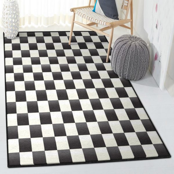 Carpets Checkered Flag Rug Rectangle Rugs Washable Area Rug Non-Slip Carpet For Living Room Bedroom