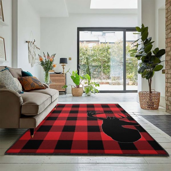 Buffalo Carpets Buffalo Check Rug Rectangle Rugs Washable Area Rug Non-Slip Carpet For Living Room Bedroom