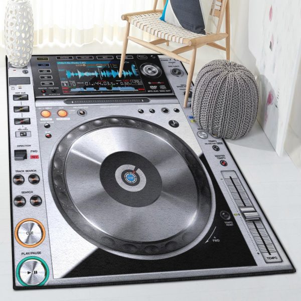 Dj Modern Dj Rug Rectangle Rugs Washable Area Rug Non-Slip Carpet For Living Room Bedroom