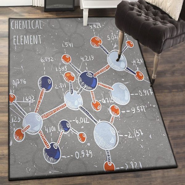 Element Washable Rugs Chemistry Rug Rectangle Rugs Washable Area Rug Non-Slip Carpet For Living Room Bedroom