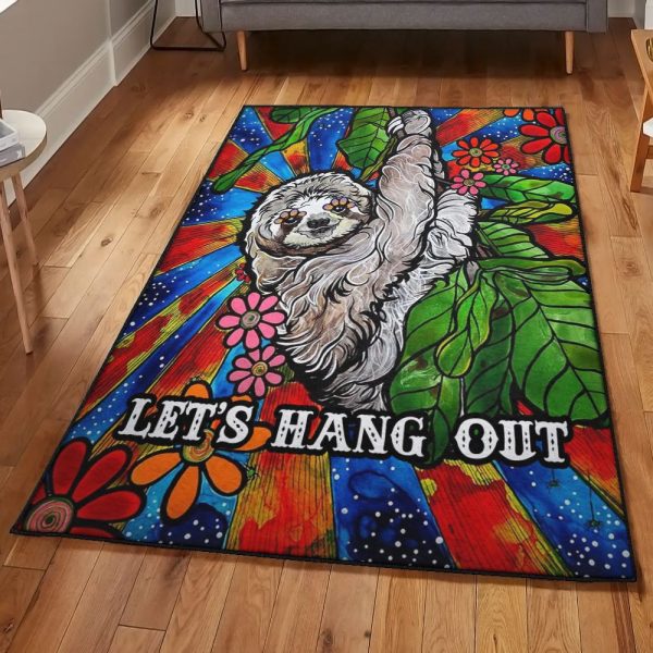 Sloth Rugs Sloth Rug Rectangle Rugs Washable Area Rug Non-Slip Carpet For Living Room Bedroom - Image 2