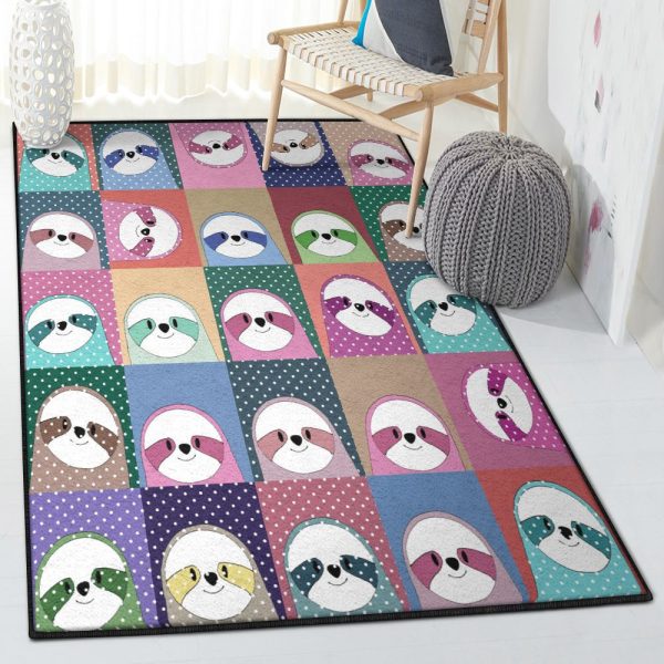 Sloth Rugs Sloth Rug Rectangle Rugs Washable Area Rug Non-Slip Carpet For Living Room Bedroom - Image 4