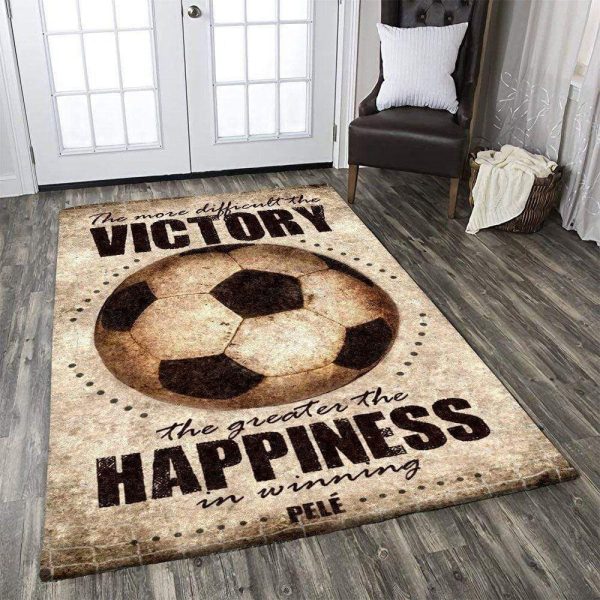 The Happiness In Winning Soccer Rectangle Rug Carpet Washable Rugs