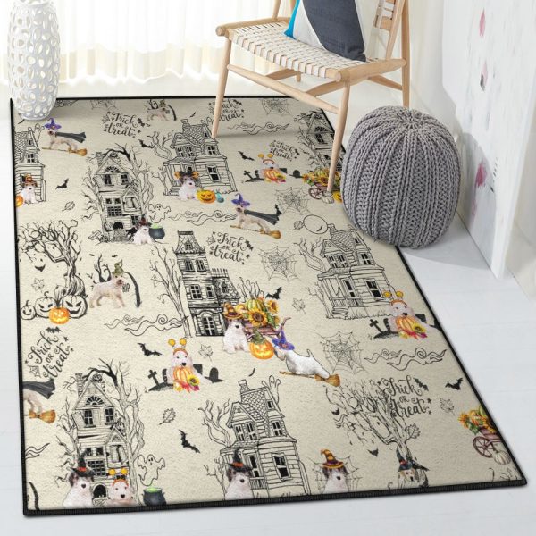 Sealyham Terrier Carpet Sealyham Terrier Rug Rectangle Rugs Washable Area Rug Non-Slip Carpet For Living Room Bedroom