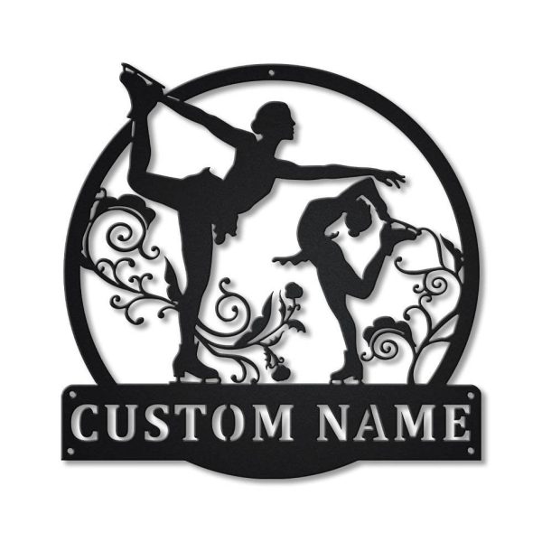 Personalized Figure Skating Sport Monogram Metal Sign Art, Custom Figu