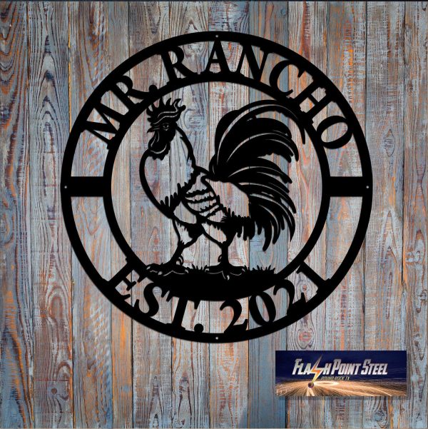 here PrintPrint Rooster Farm Metal Sign, Cock, Custom, Farmer Sign, - Image 2