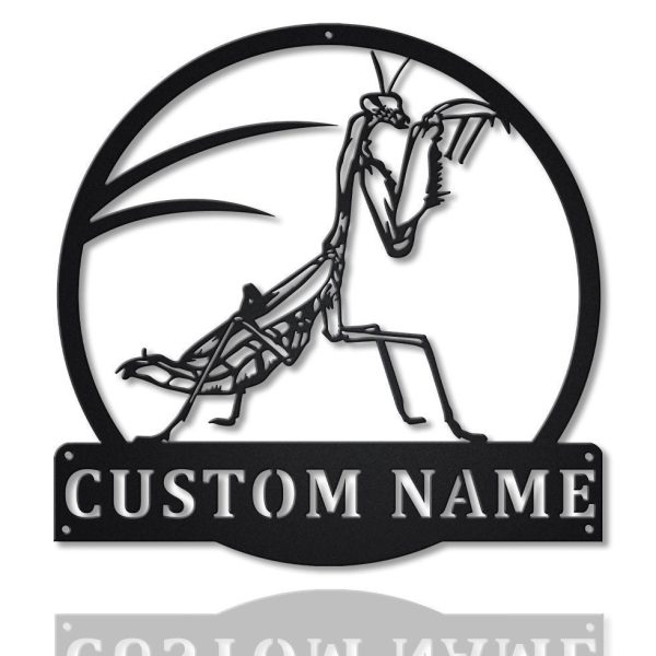 Personalized Mantis Monogram Metal Sign Art, Custom Mantis Metal Sign,