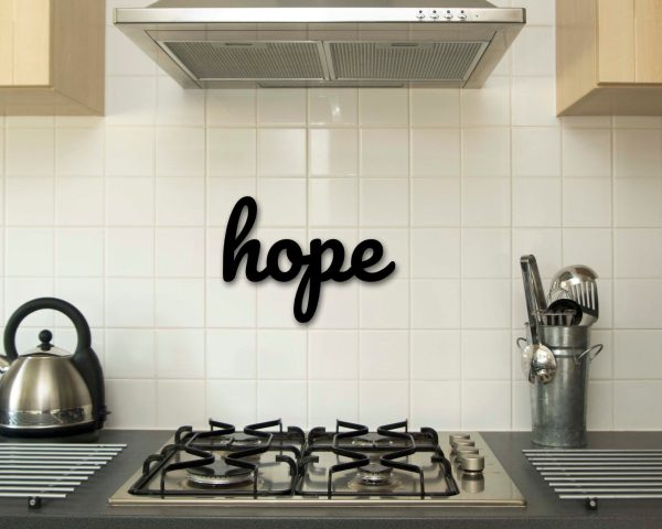 Hope Sign, Hope Metal Word, Inspirational Wall Art, Metal Cursive Word