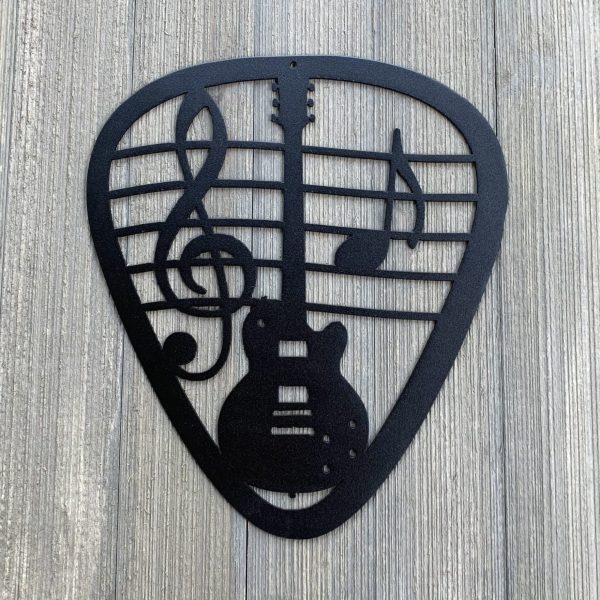 Guitar Pick Metal Sign Cutout Cut Metal Sign Wall Metal Art Decoration