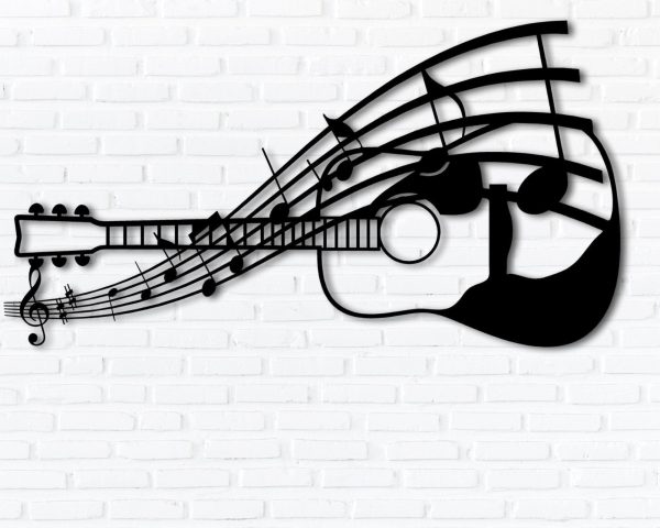 Classical Guitar With Inspired Word Art Solid Steel Decorative Accent