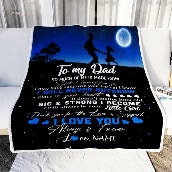 Personalized To My Dad Blanket from Daughter Kids I Love You Always Fo - Image 3