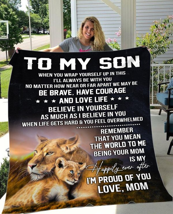 Gift Blanket For Son - I'M Proud Of You Mom