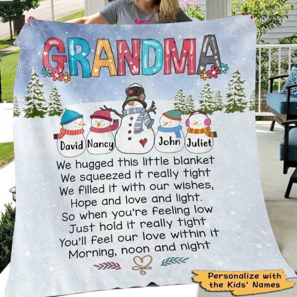 Nana Snowman Personalized Fleece Blanket