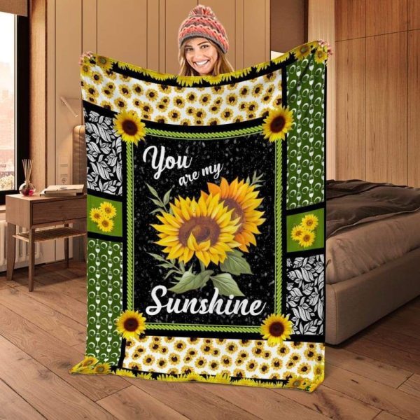 You Are My Sunshine Fleece Blanket Great Gift For Mom