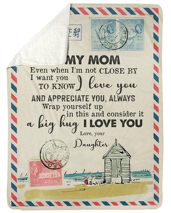 Letter Fleece Blanket Gift For Mom I Love You Sherpa Blanket