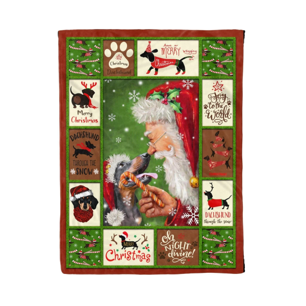 Quote Santa Claus Dachshund Fleece Blanket Gift For Dog Lovers - Image 4