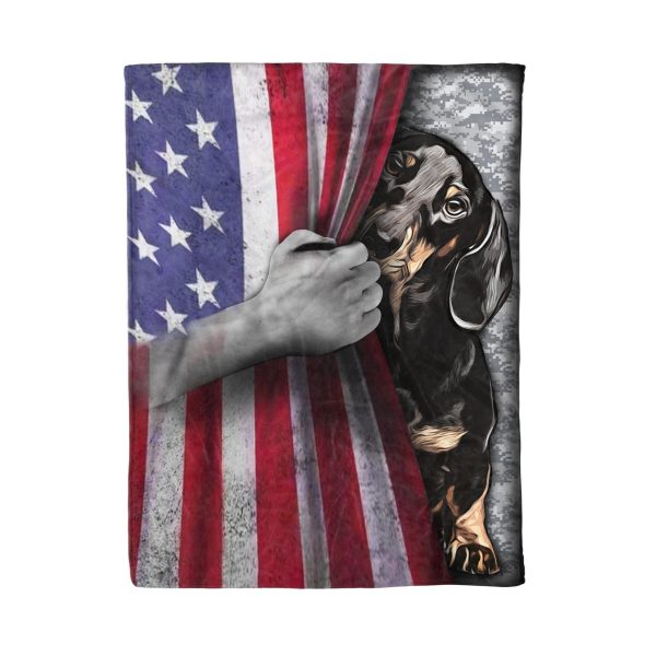 Usa Flag Dachshund Fleece Blanket Gift For Dog Lovers - Image 3