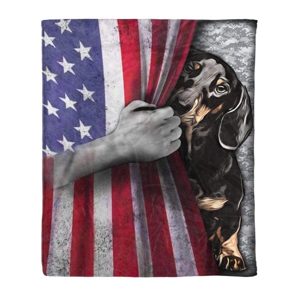 Usa Flag Dachshund Fleece Blanket Gift For Dog Lovers - Image 4