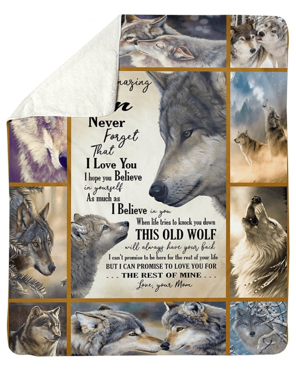 Wolf To My Son Love You Fleece Blanket - Image 2