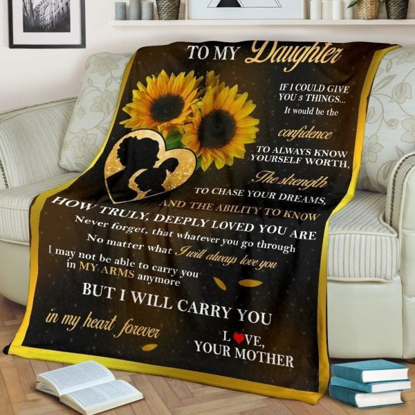 Mom To Daughter Live Like Sunflower Fleece Blanket - Image 2