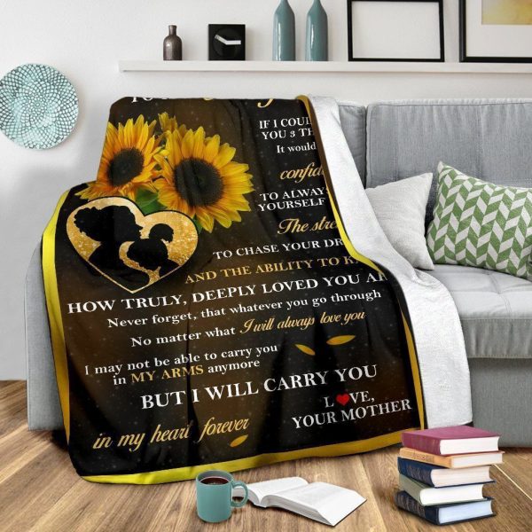 Mom To Daughter Live Like Sunflower Fleece Blanket - Image 3