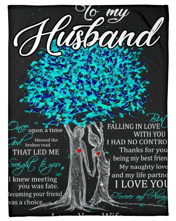 To My Husband I Love You Custom Design Gifts Fleece Blanket - Image 5